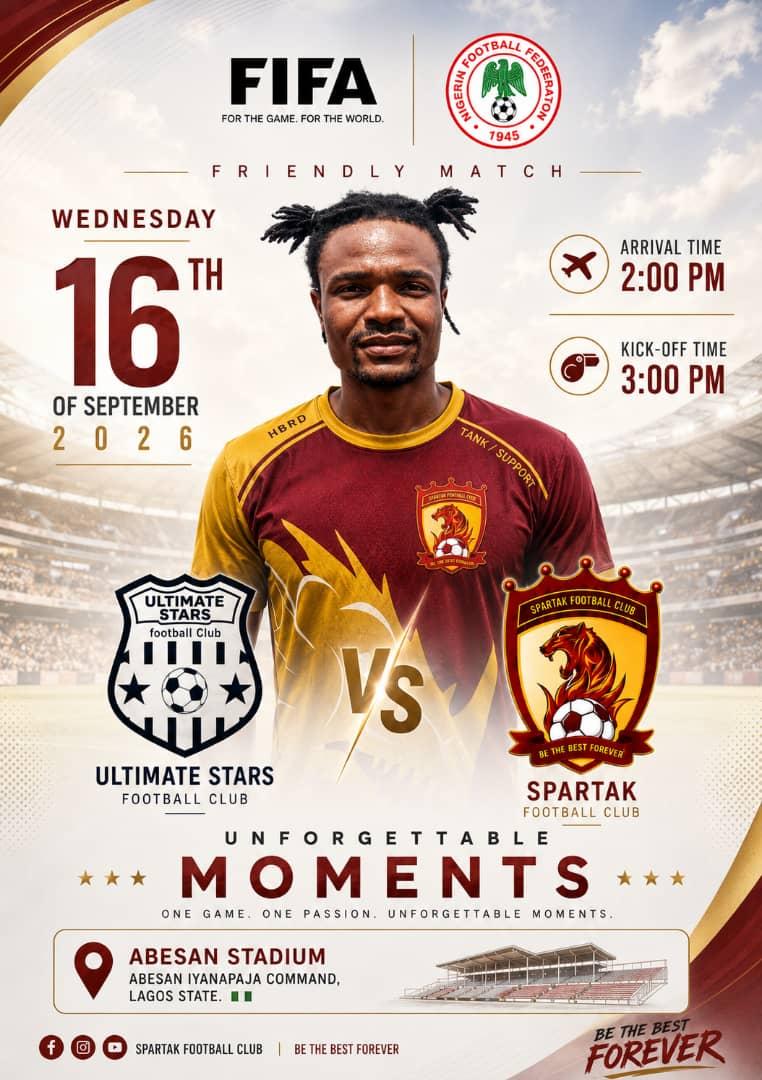 Ultimate Stars Football Club vs Spartak Football Club match image